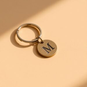Initial Brass Keychain